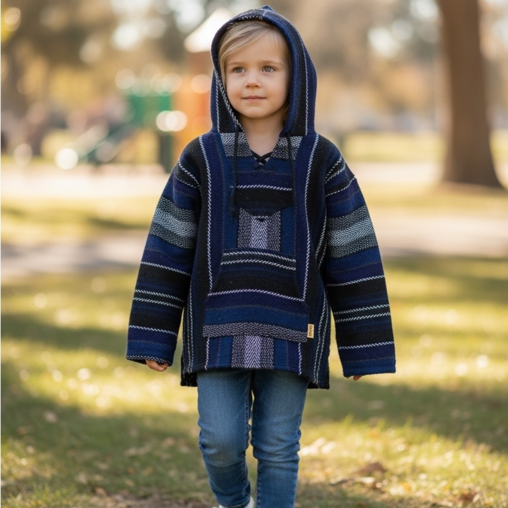 Striped Navy Kids Hoodie